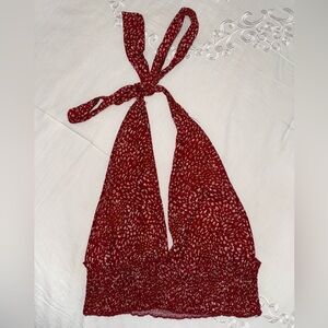 Size small red halter crop top